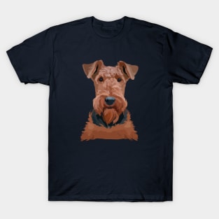 Cute Airedale Terrier Dog Minimal Stencil Artwork T-Shirt